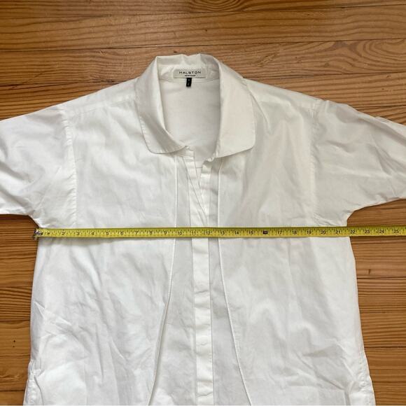 Shirt Dress Halston Heritage Smock Sleeve Overlay White Women's Size Small - Picture 10 of 14